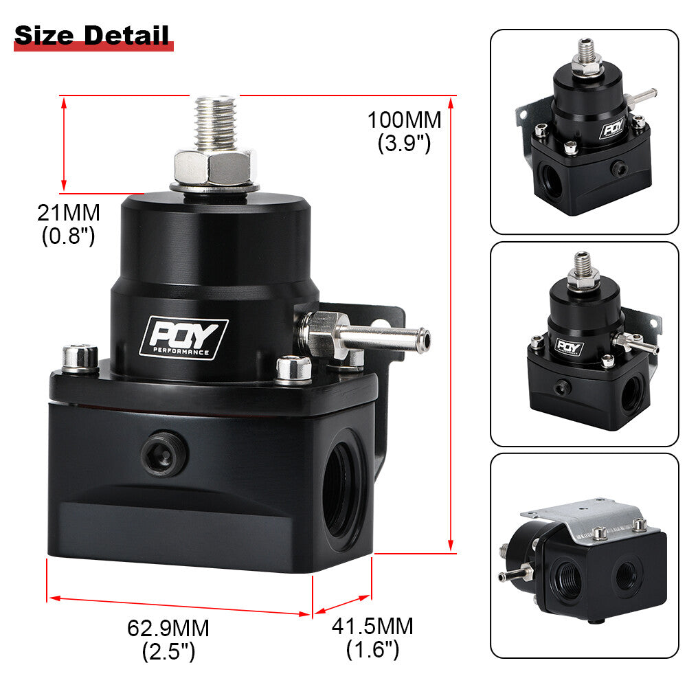 Fuel Pressure Regulator Kit 3-70PSI with AN8 Feed Port and AN6 Return Port US
