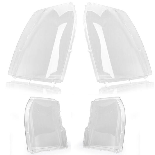 Two-piece headlight cover fog light lens cap for 2007-2014 for Cadillac for Escalade .