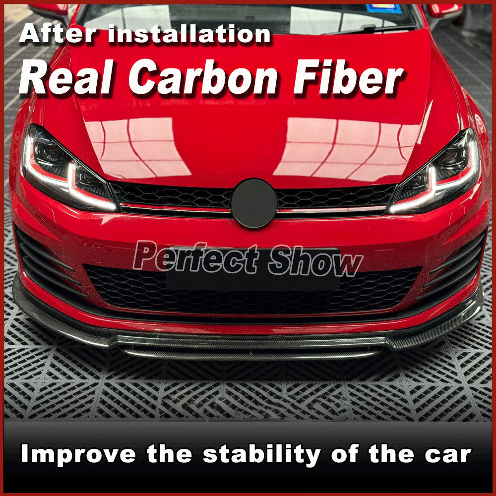 for Volkswagen for GOLF 7 MK7 R R-LINE 2014-16 Carbon Fiber Front Bumper Lip Spoiler