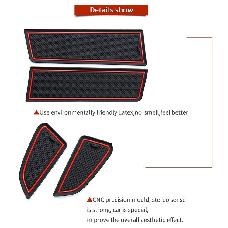 Anti-Slip Gate Slot Mat for Honda Accord 2023 Door Groove Pad Cup Holder black