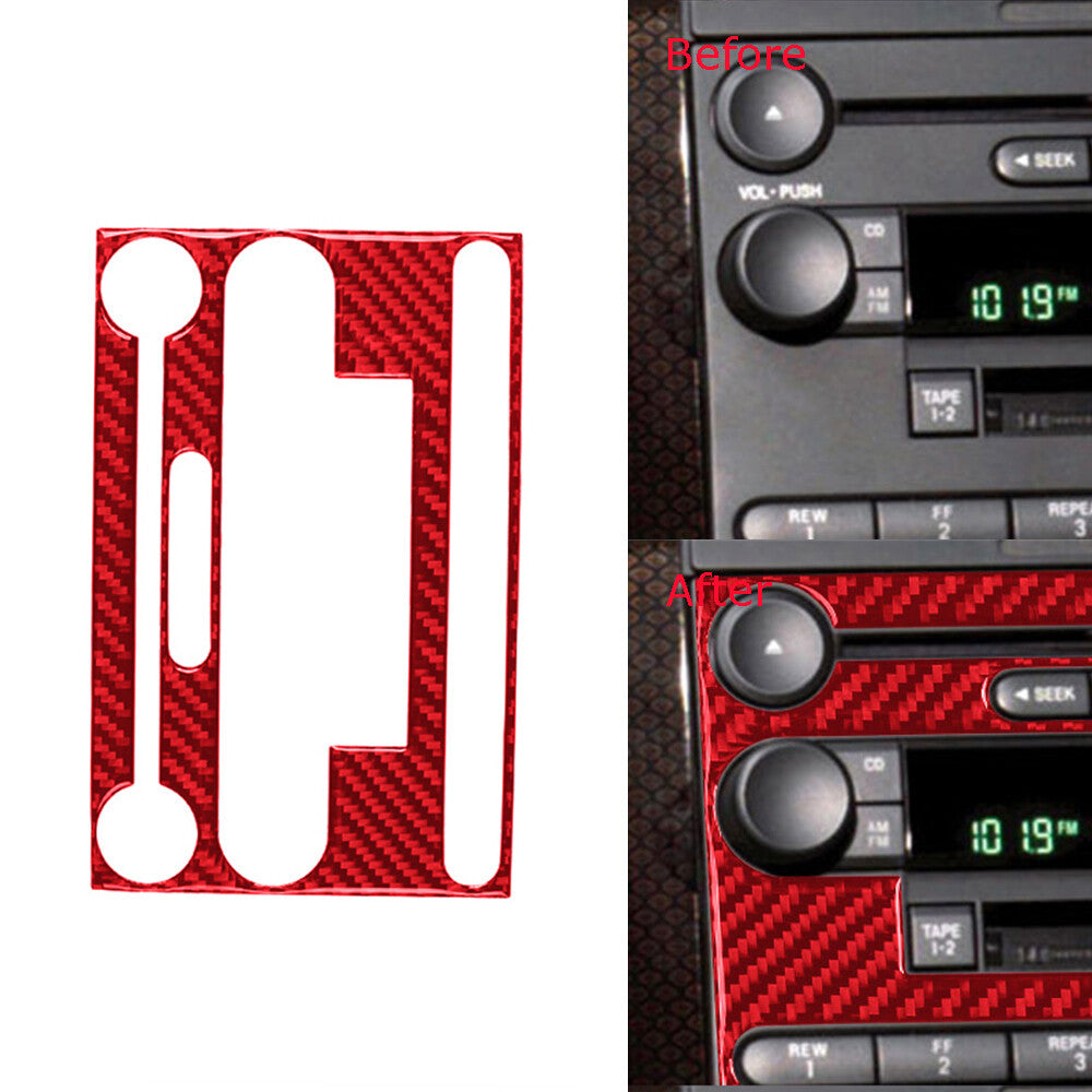 Red Carbon Fiber Center Control Panel Trim Cover Type A for Ford F150 2004-2008