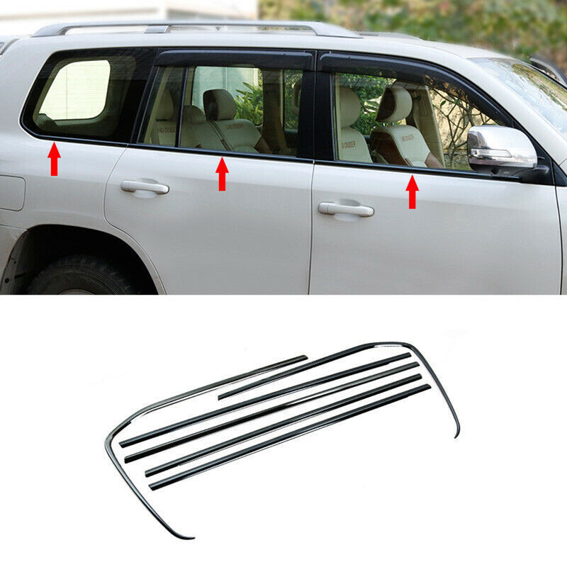 for Lexus LX570 2008-2015 Glossy Black Steel Car Window Bottom sill Molding Trim