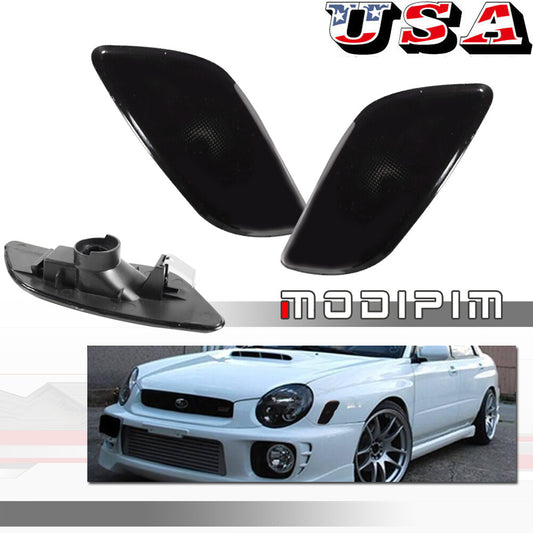 Smoked front fender side marker light lens for 02-03 for Subaru Impreza RS