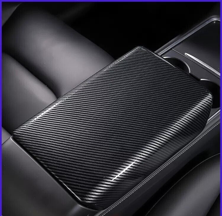 for Tesla 2023 for Model Y Car Aessories Carbon Fibre Inner Armrest Box Trim Cover