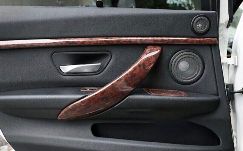 for BMW F30 F32 F33 F36 2013-2019 Wood Grain Interior Door Armrest Panel Trim 4