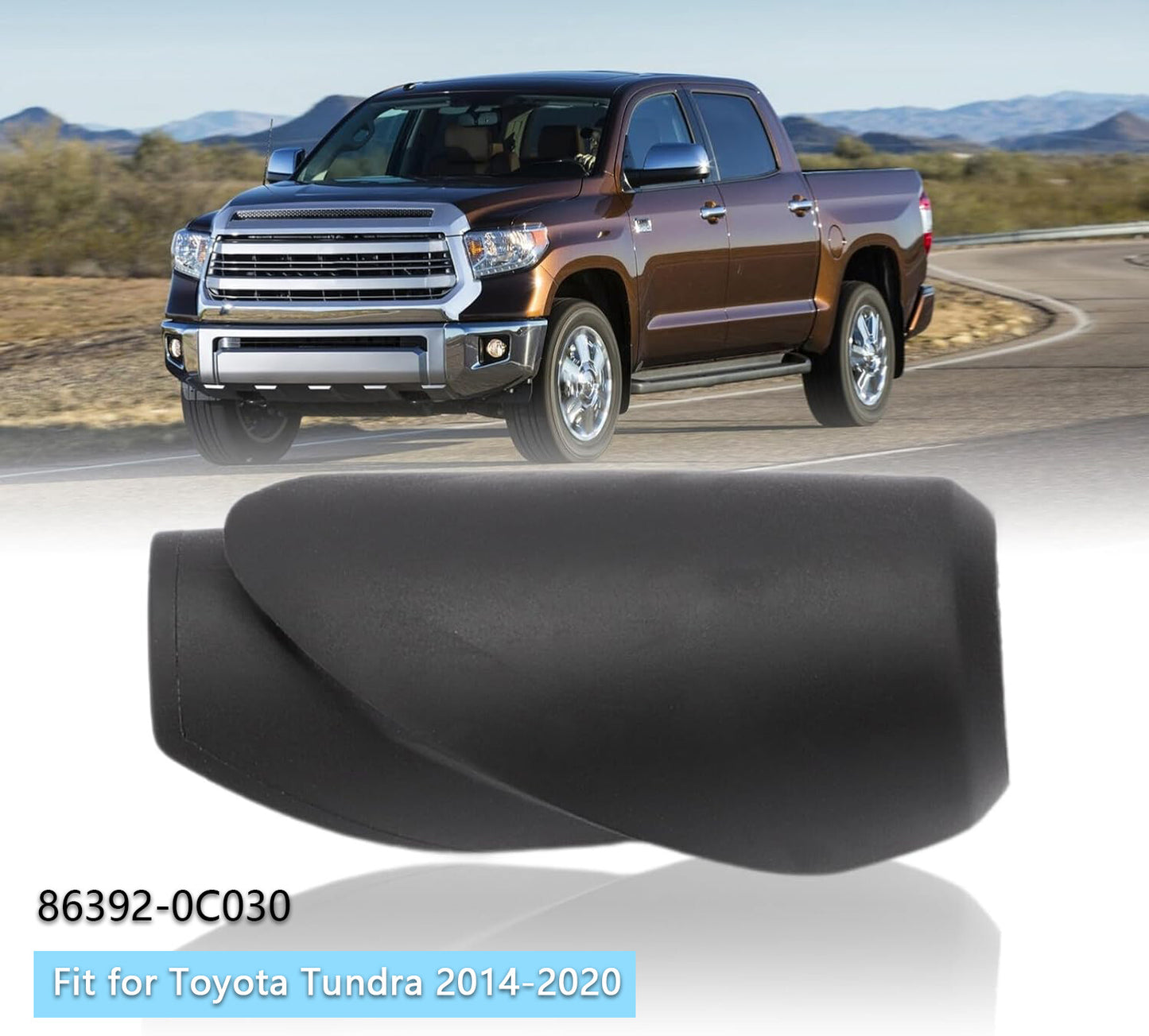 Black Antenna Bezel Ornament Base Mount Replacement for Toyota Tundra 2014-2020