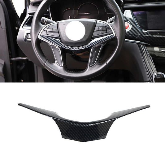 for Cadillac XT5 2017-24 ABS Carbon Fiber Inner Steering Wheel Strip Cover Trim