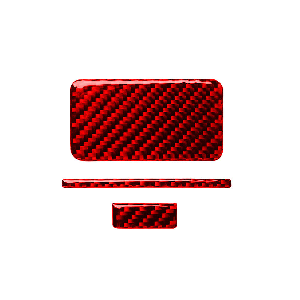 Red 3Pc Central Control System Trim Cover Carbon Fiber for Nissan 350Z 2006-2009