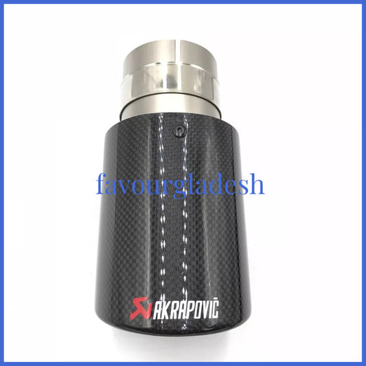 1X Universal AKRAPOVIC Exhaust Tip Muffler Pipe Carbon Fiber 2.563mm  4.0101m