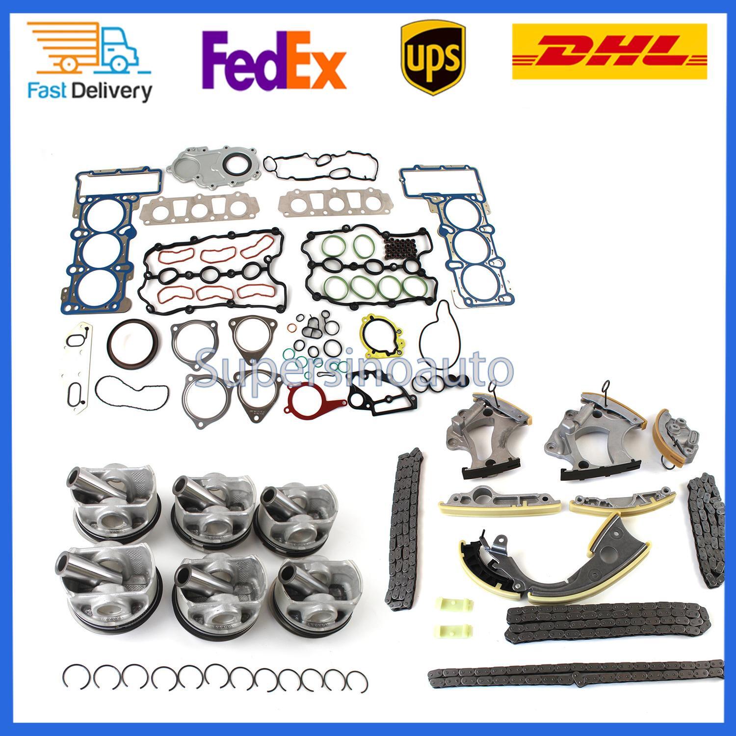 for Audi A6 A7 for A8 Q5 Q7 3.0T Engine Rebuild-Timing chainGaskets SetPiston