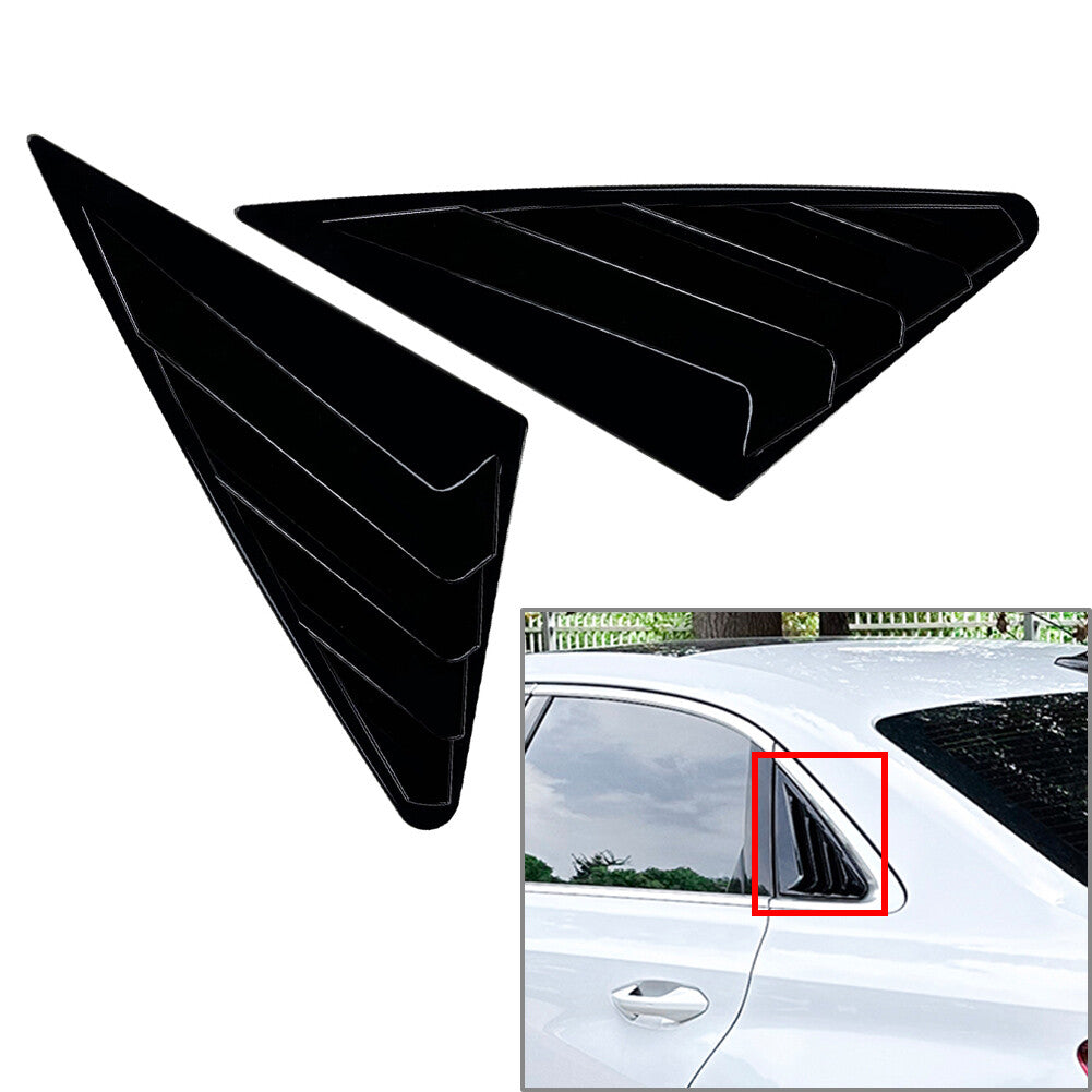 Rear Window Louvers Shutters Cover for Audi A3 8Y Sedan 2021-2024 Glossy Black