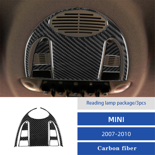3x Carbon Fiber Central Reading Light Trim for MINI Cooper 2007-2011