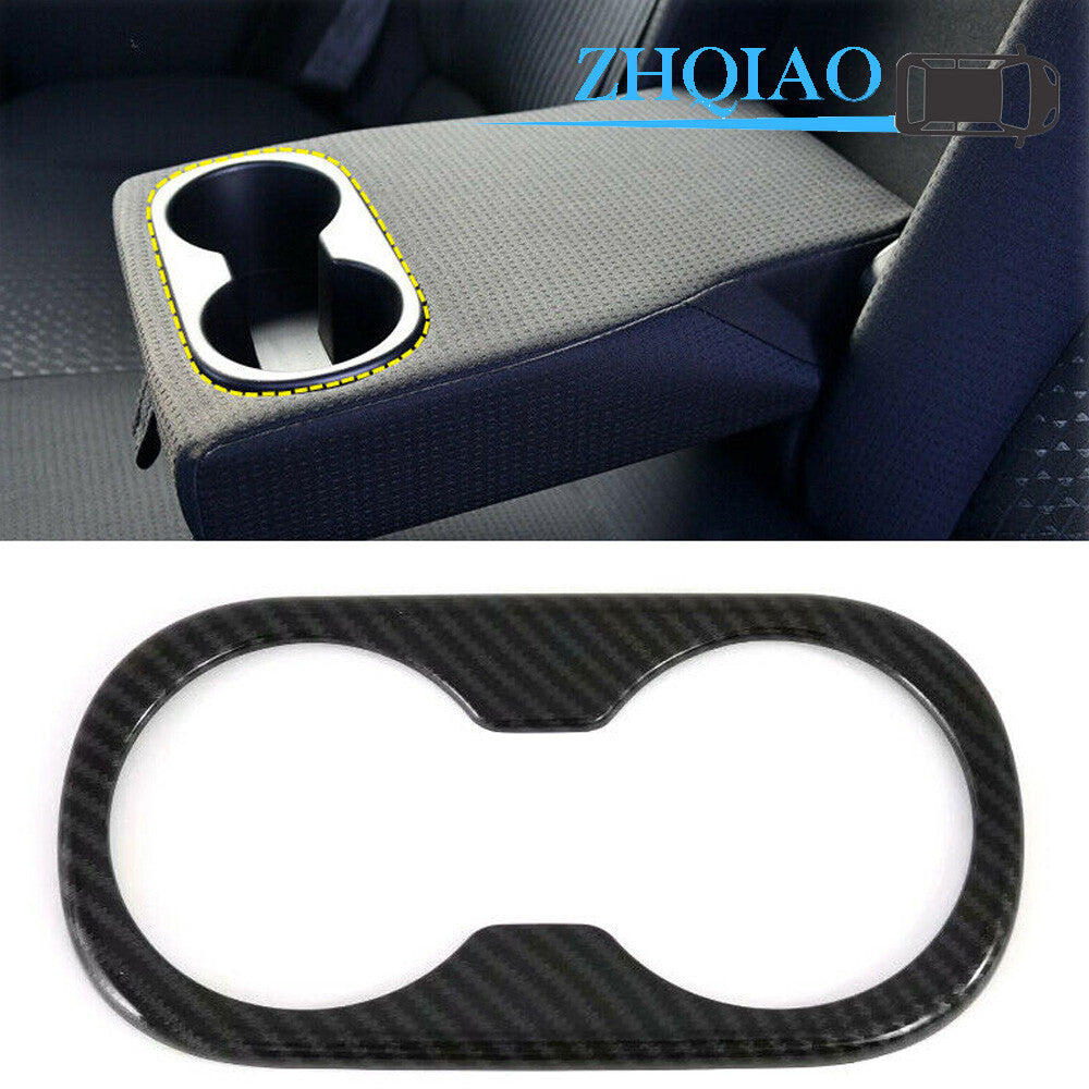 ABS Carbon Fiber Rear Row Water Holder Cup Cover Trim Fit for Toyota Prius 2017-2020