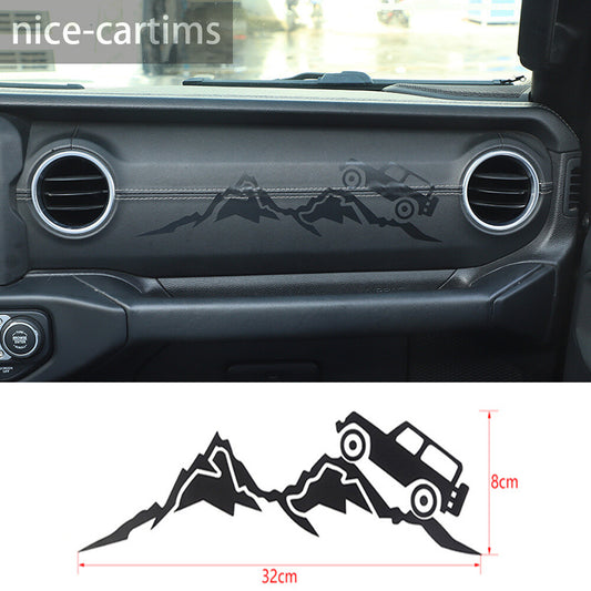 for Jeep for Wrangler JL JT 2018-23 PVC Black Dashboard for Co -pilot Decal Sticker Cover