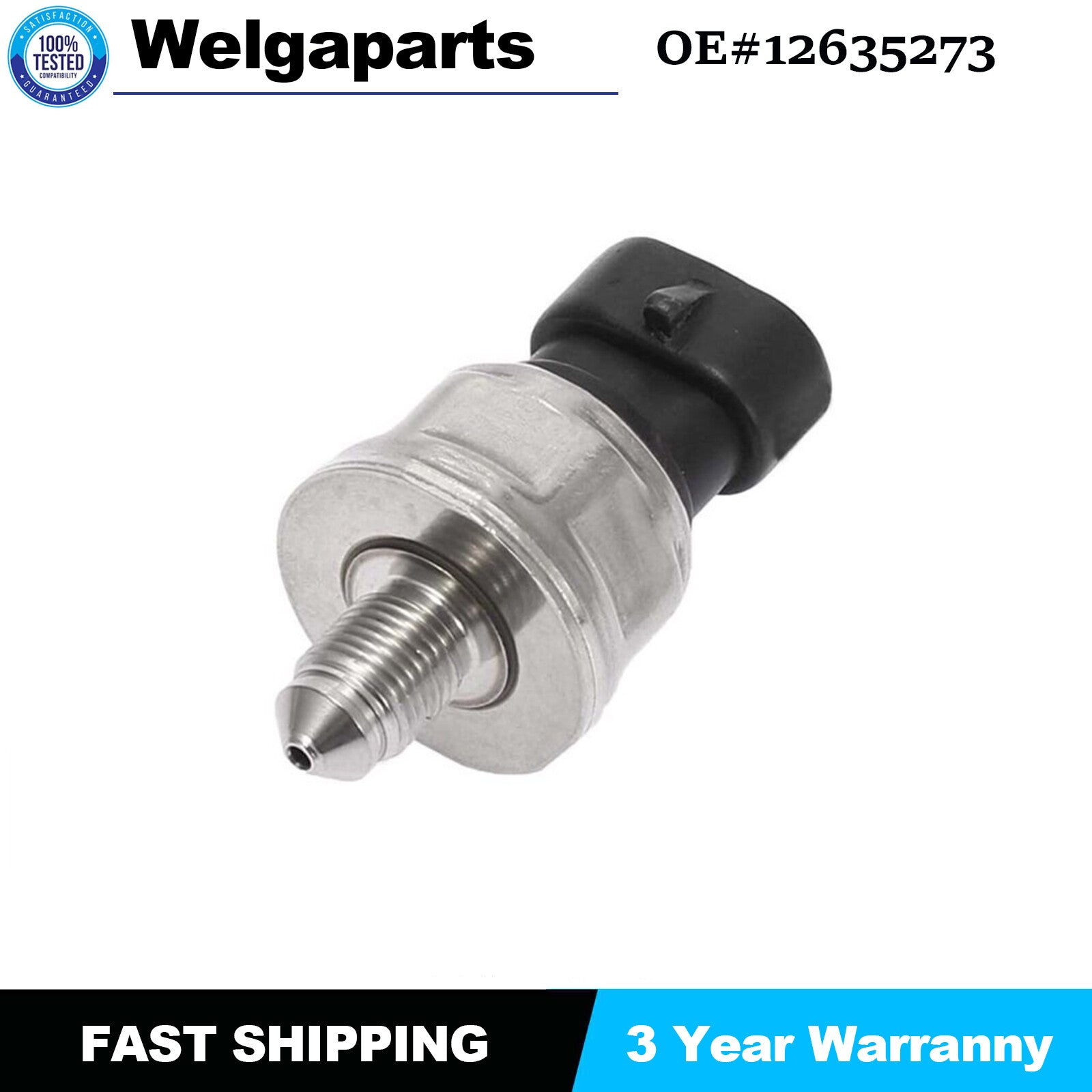 1xFor for Buick for Cadillac for Chevrolet Fuel Injection 12635273 Fuel Rail Pressure Sensor