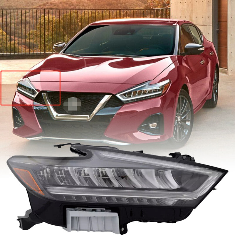 Right Side for Nissan Maxima Black 2022-2023 Models RH LED Headlight