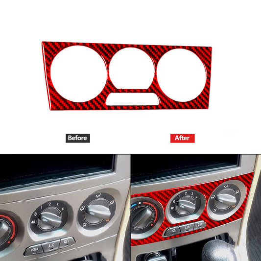 Red Carbon Fiber Conditioner Switch Button Trim Cover for Subaru Forester Type B