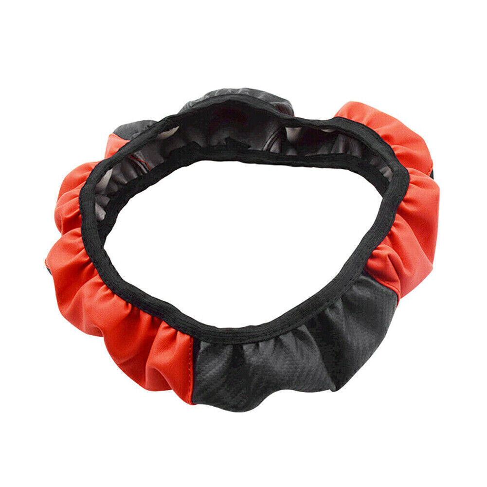 Microfiber Leather Car SUV Universal Steering Wheel Cover For 15 Black Red