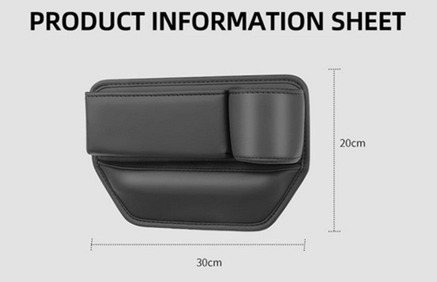 Leather Car for Seat Gap Organizer Storage Bag for Seat Leak-proof Box With Cup Holder
