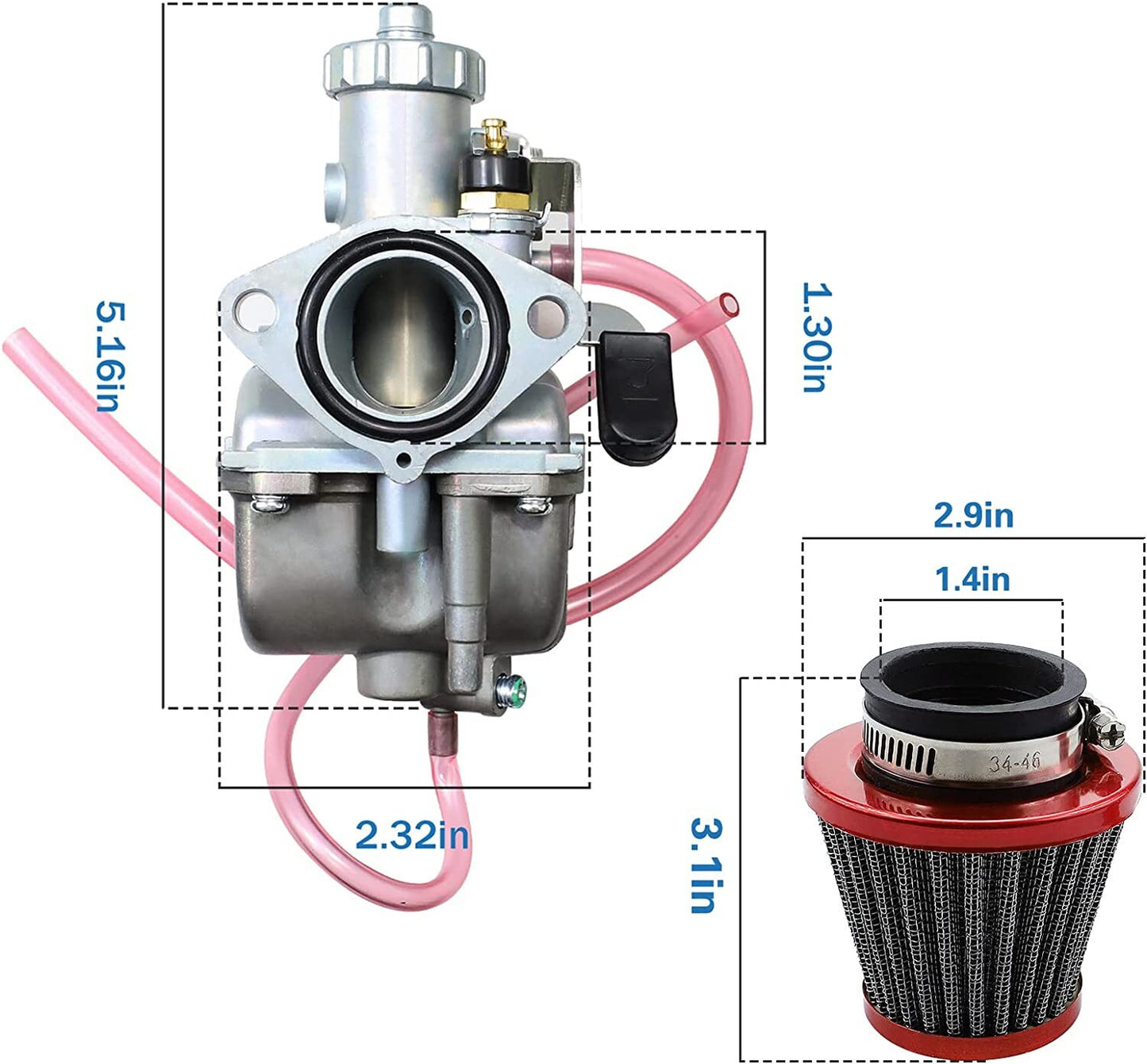 VM22-3847 Carburetor Manifold Kit For Predator 212cc GX200 196cc Clones Go Kart