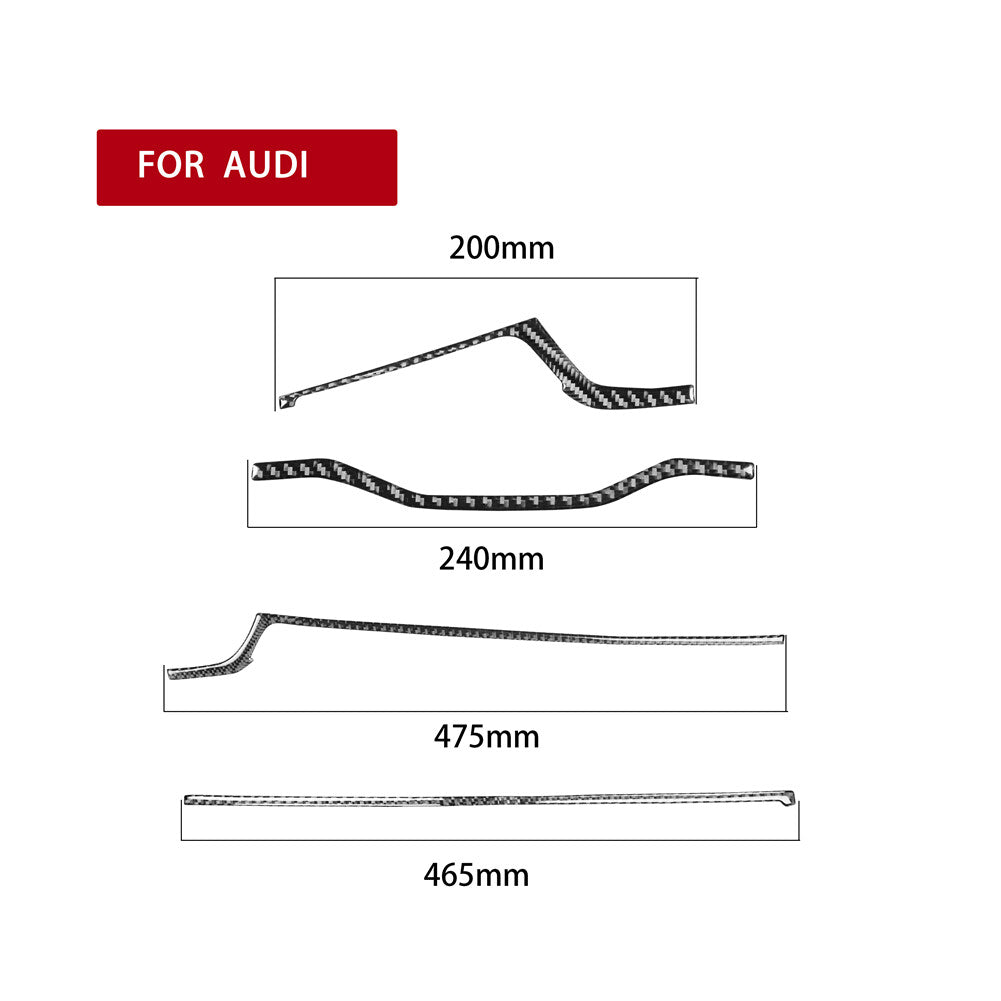 for Audi for A4 2017-2019 Carbon Fiber Console Panel Decorative Sticker Cover Trim