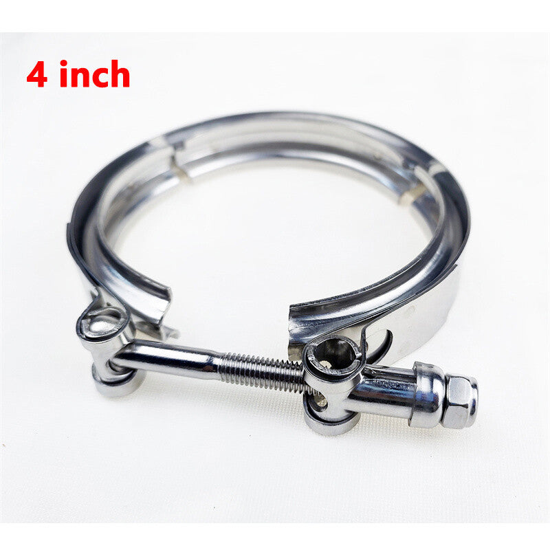 4 Universal Stainless Steel V-Band Clamp for Turbo Downpipe Exhaust Pipe
