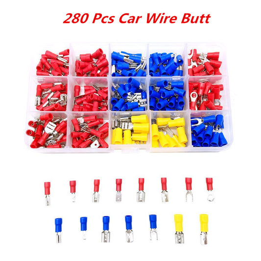 280x Car Wire Full Insulated Fork U-O-type Terminals Connectors Assortment Crimp