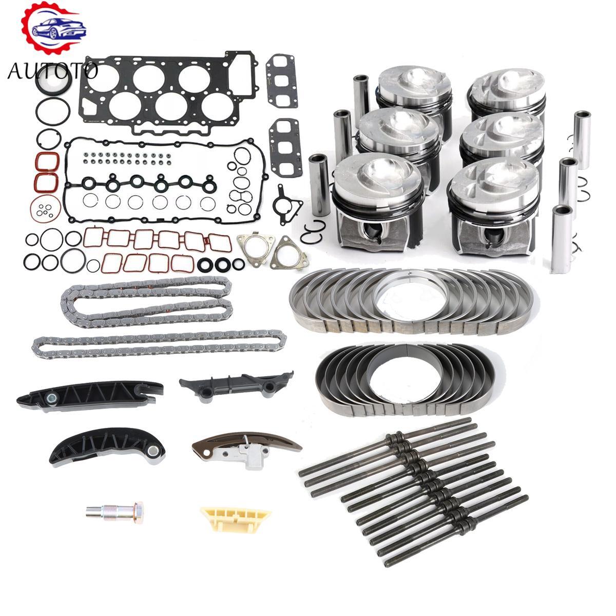Engine Overhaul Gasket Set - Bearing Set Pistons Rings Timing Chain for Porsche