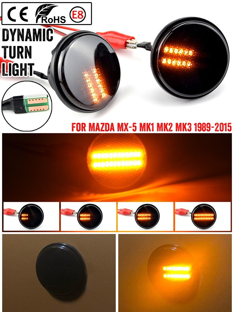 Dynamic Side Marker Turn signal lamp Light for Mazda MX5 Mk1 Mk2 Mk3 1989-2015