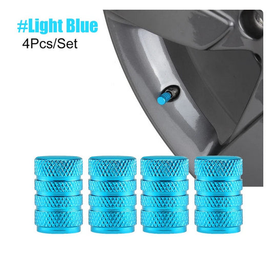 4-piece car tire valve cover rod air dust cover black with red skull  for ford