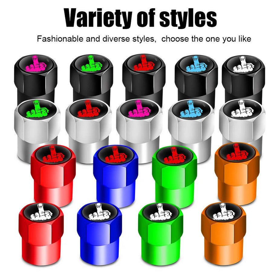 8-piece universal black car tire valve cover rod air dust cover for Alfa Romeo