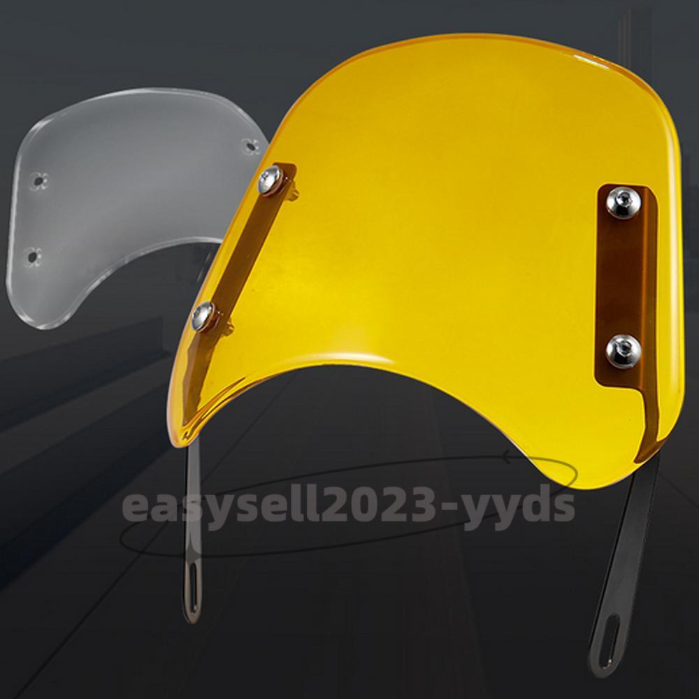 Universal Motorcycle Yellow Front Windshield Windscreen 5-7 Headlamp Fairing