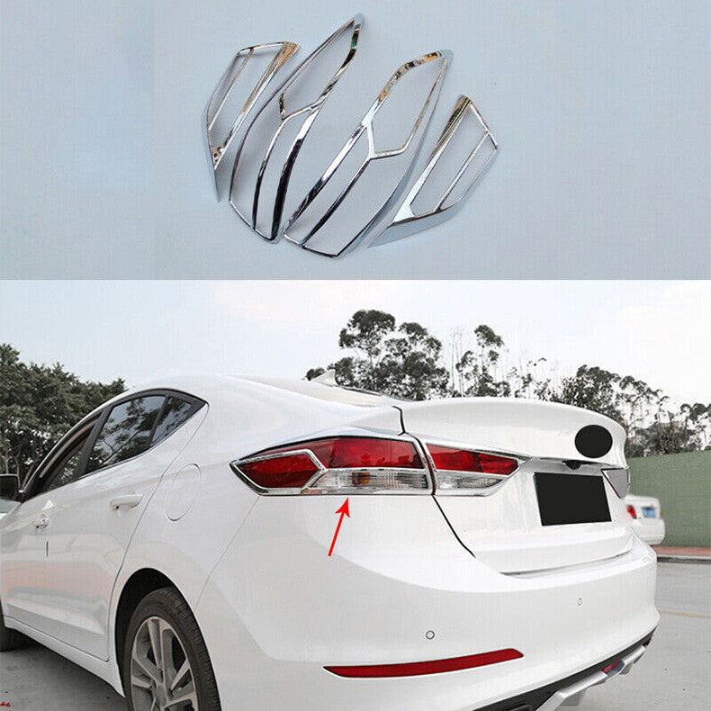 for Hyundai for Elantra 2017-2018 Chrome ABS Rear Tail Light Lamp Frame Cover Trim