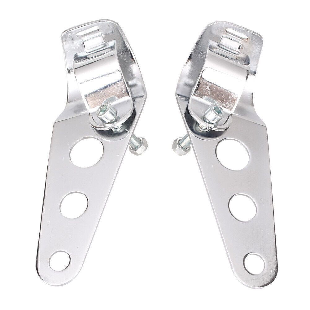 Headlight Mount Brackets Fork Ears Fit 28-38mm Fork Tubes Cafe Racer Motorcycle