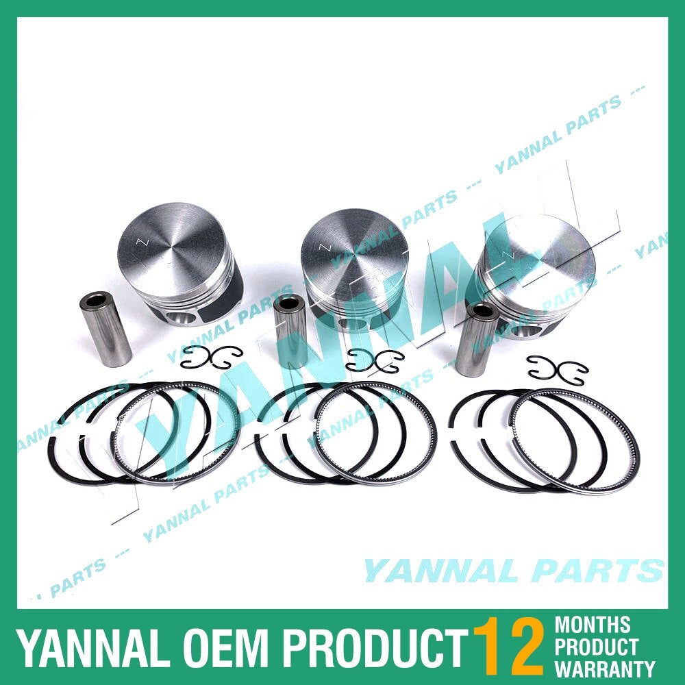 3-piece piston with piston rings + 0.5 mm for Kubota D850 engine (oversized)