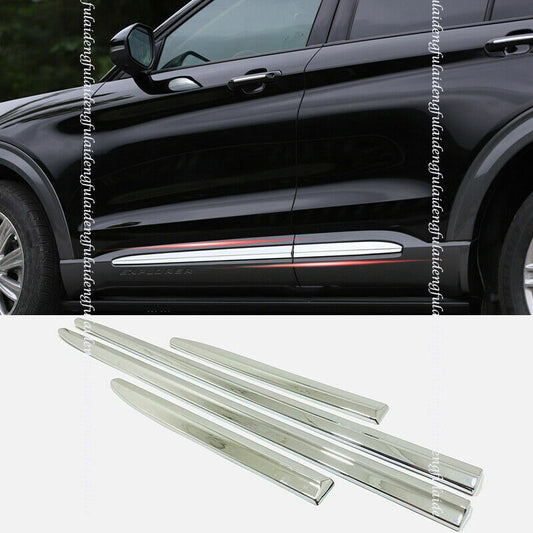 4P Triple Chrome Body Side Door Moulding Cover Trim for Ford Explorer 2020-2022