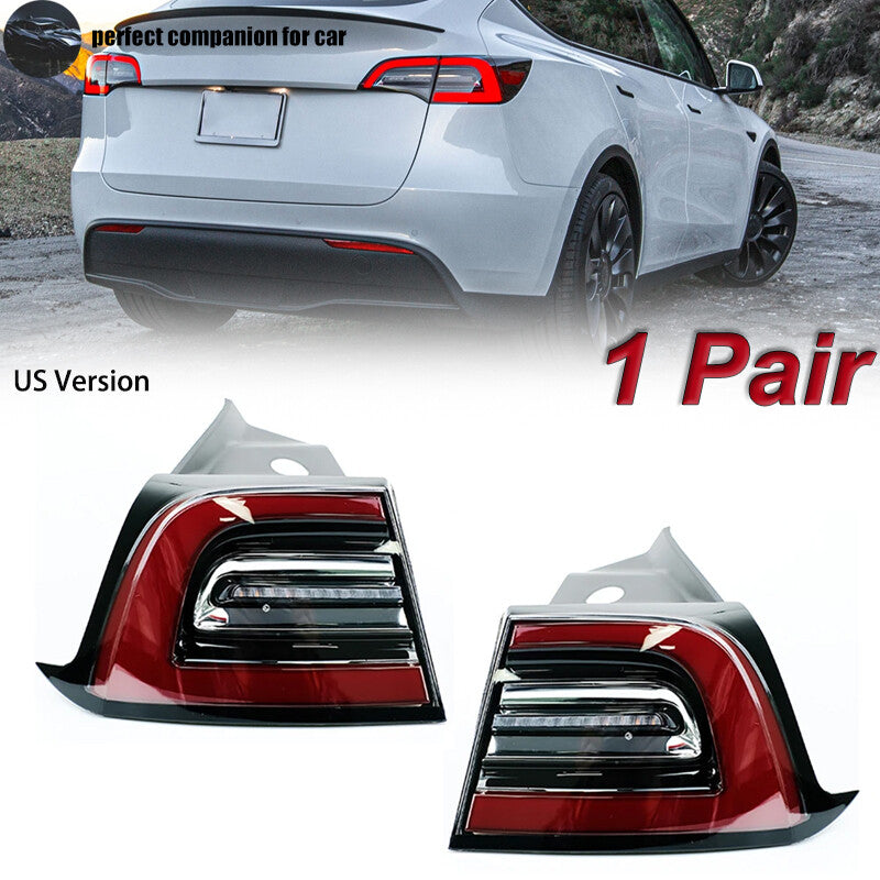 Dual external LED taillights and rear brake stop lights are available for Tesla Model 3 (2017-2021).
