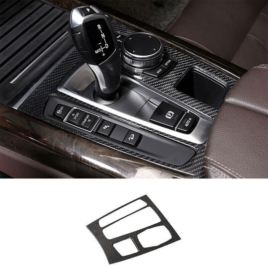 for BMW X5 X6 2014-2018 Real Carbon Fiber Console Gear Shift Frame Cover Trim 1P