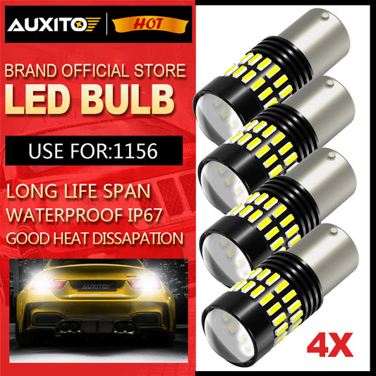 4X 1156 P21W High Power 48 SMD White Rear Brake LED Bulbs 6000K