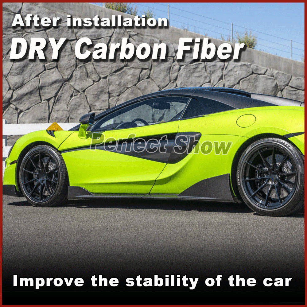 for McLaren 570GT 570S 540c 2015-2020 DRY CARBON Side Skirt Splitter Valance Lip