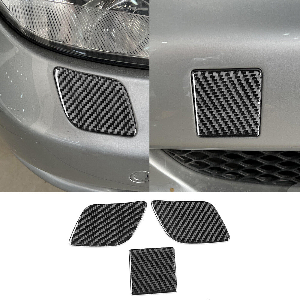 Carbon Fiber Front Body Headlight Cleaning Cover for Benz CLS Class C219 2004-09