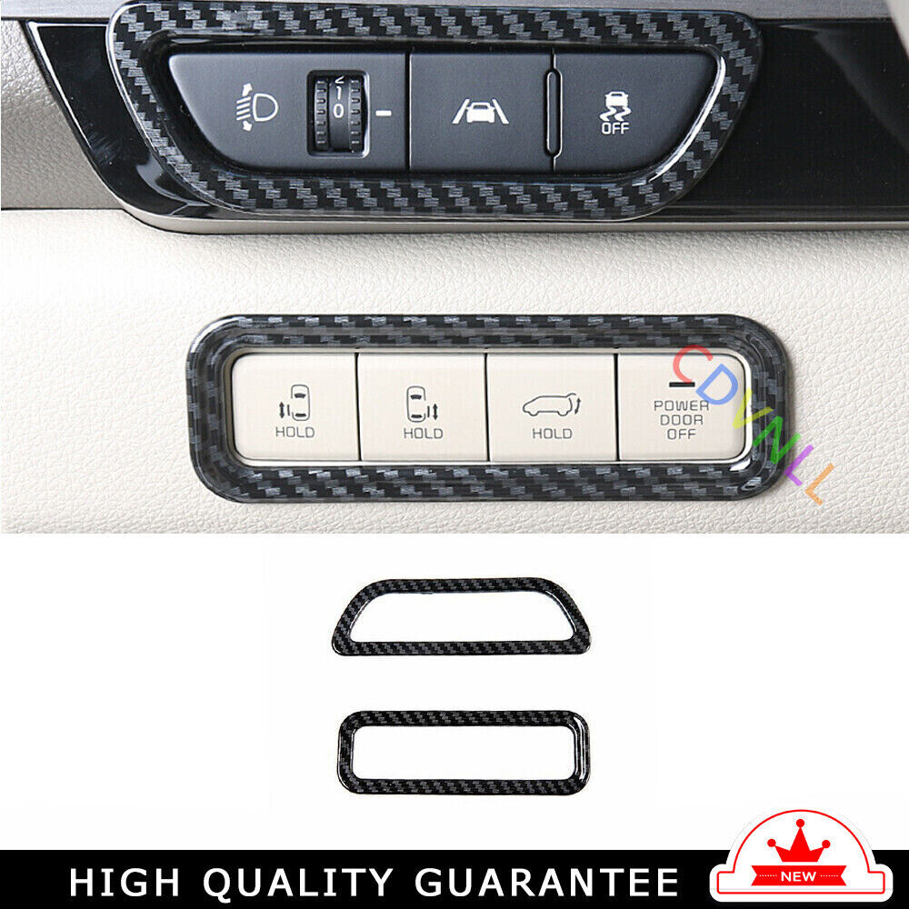 ConsoleHeadlight Button Frame Cover Trim for Kia Carnival 2022-23 Carbon Fiber