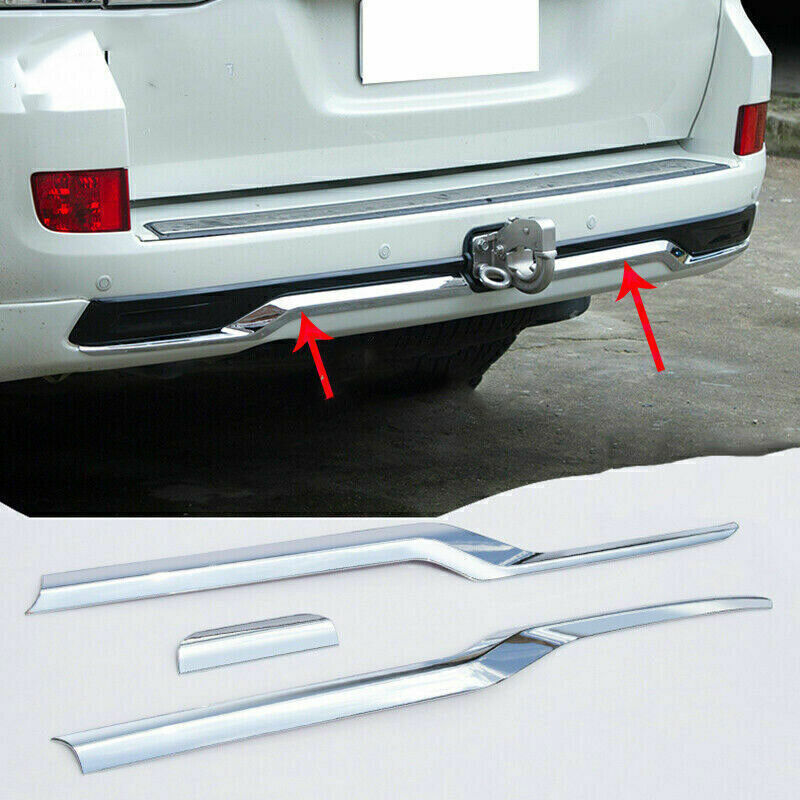 for Toyota for Land Cruiser LC200 16-21 Chrome Rear Bumper Guard Strip Cover Trim 3X