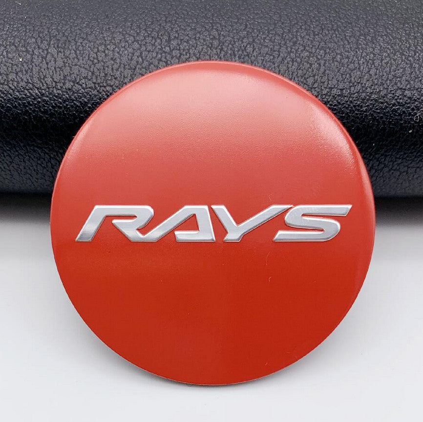 4-Piece Set of Light Red Edge Stickers, Wheel Center Stickers, and Rim Stickers 45mm
