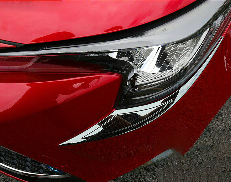 for Toyota for Corolla Sedan 2019-2022 Black steel Front Headlight Lamp Eyebrow Trim