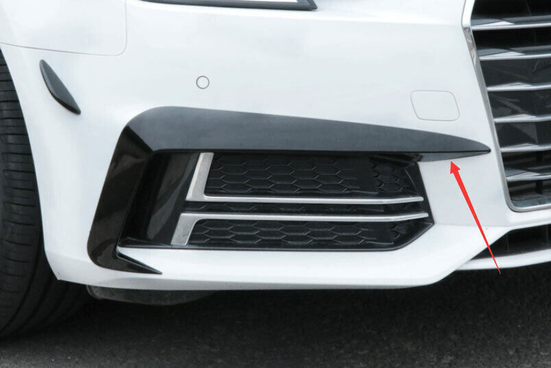 for Audi A4 A5 2017-19 ABS Black Exterior Front Fog Light Frame Strip Trim 2PCS