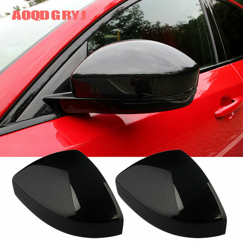 2X Carbon Fiber Side Door Rearview Mirror Cover Trim for Jaguar E-PACE 2018-2021