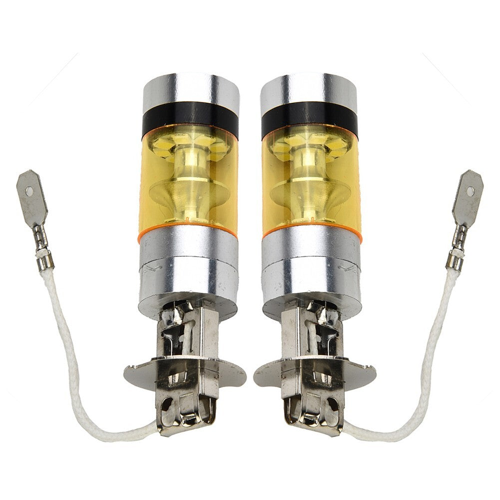 H3 2828SMD LED Fog Light/Taillight Bulb, Yellow 4300K 2000LM 12-24V Parts Kit