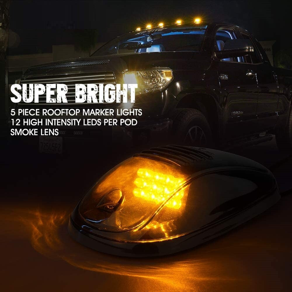 5x Amber LED Roof Top Running Cab Marker Light for Chevy Silverado 1500 2500