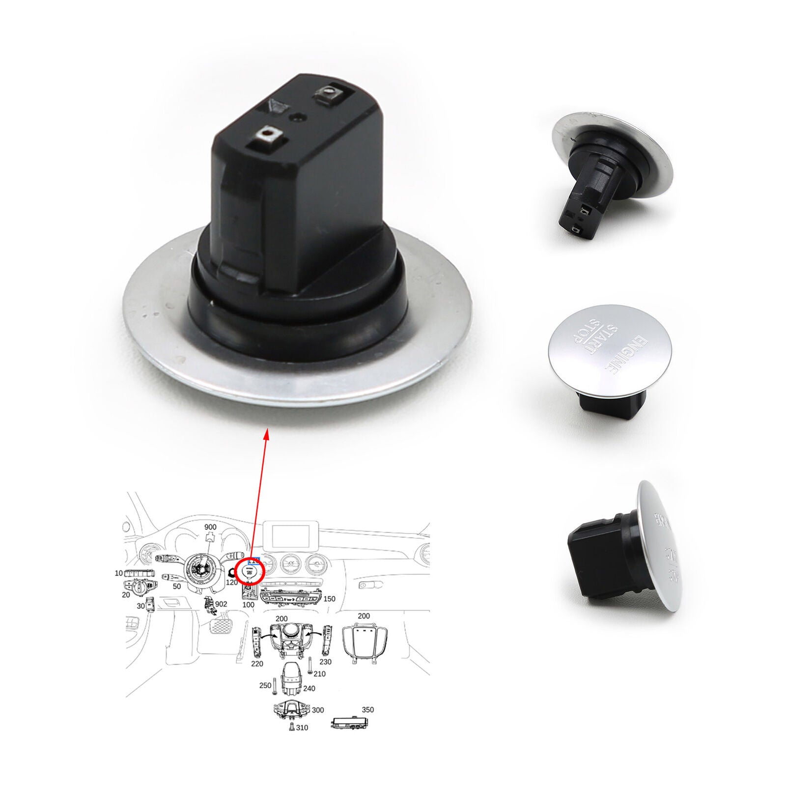 Ignition Switch Pressure Button Fit for Mercedes-Benz CL550 CLK350 SL500 SLK200